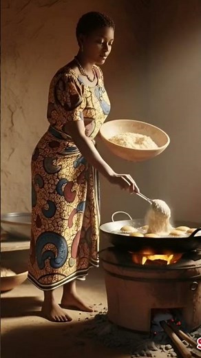 African Woman Cooking Akara in a Traditional Village Kitchen.#shorts