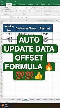OFFSET Dynamic Range Trick in Excel | Auto Update Data Like Magic #spreadsheetmagic #shortsfeed