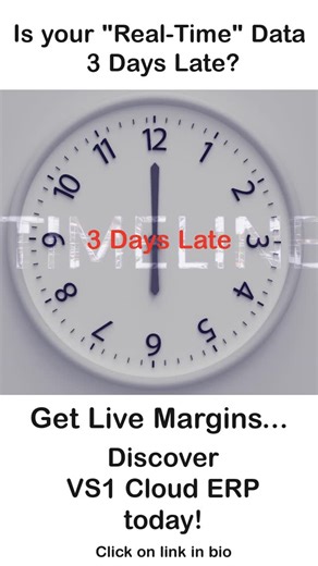 VS1 NZ on Instagram: "IS YOUR 'REAL-TIME' DATA 3 DAYS LATE? For businesses running projects or managing complex inventory, waiting for end-of-month reports isn't an option. VS1 provides real-time job costing and accurate WIP management. See your true margin before you invoice. Get Live Margins. Discover VS1 today at https://vs1cloud.co.nz/projects.php #BusinessGrowth #SoftwareUpgrade #OutgrownSoftware #ScalableSoftware #CloudSolutions #TechForBusiness #Efficiency #ProjectManagement #VS1Cloud #Cl