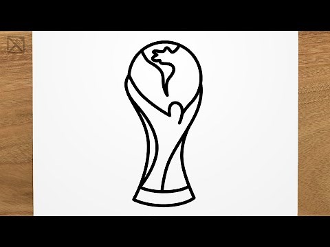 How to draw FIFA World Cup Trophy step by step, EASY