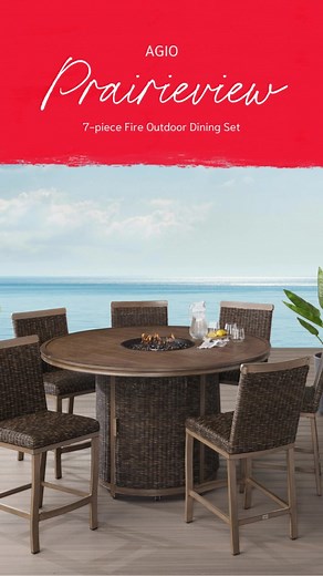 One month closer to spring. One month closer to entertaining outdoors! The Agio Prairieview Collection features hand-laid porcelain tile tabletops, multi-toned wicker and details like quick-dry cushioned seating that make hosting more comfortable than ever. Available exclusively at Costco! Check your zip code for availability. | Agio International | Facebook