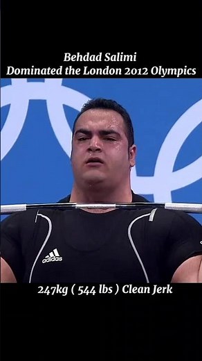 Men's +105kg Olympic Gold standard. 🥇 247kg Clean & Jerk by the legend Behdad Salimi #iwf #olympics