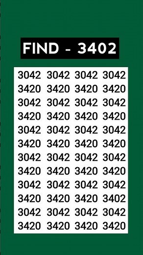🍀 自分は天才だと思う？それなら、この集中力テストに挑戦してみよう！3402 を見つけよう！