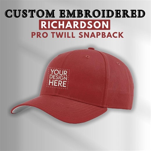 Richardson 90s Era Snapback Baseball Caps: Custom Logo Embroidered Hats | Personalized Logo Cap - Etsy