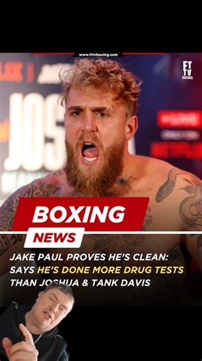 💥 Jake Paul shuts down the drug testing drama ahead of Joshua! 🥊 He’s been tested more times than Joshua and Gervonta Davis combined — 10 vs 6 vs 8. Transparency on full display. Critics, checkmate. 👀 #JakePaul #AnthonyJoshua #HeavyweightBoxing #BoxingFans #USADA | FTTV Boxing