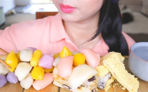 ☆ Lychee ☆ 红糖芝麻/南瓜泥/绿豆夹心迷你年糕、豆粉/果干韩式年糕 ASMR食音咀嚼音（新）