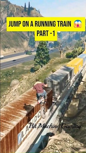 GTA V Jumping on a Moving Train 😱 | Impossible Stunt Challenge #gta5 #gta #shorts