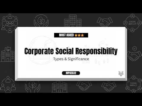 Corporate Social Responsibility | Types & Significance | MPCE-032