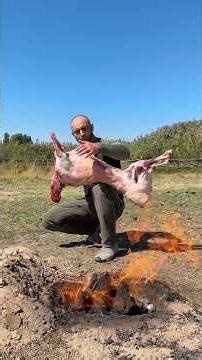 Lamb cooked in the ground is so tasty 😍🔥