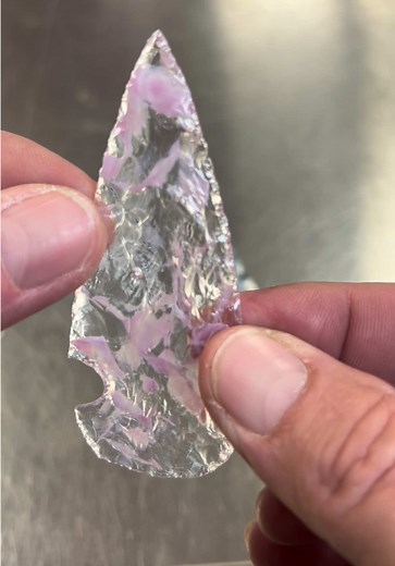 Glass Arrowhead Made from Microwave Kiln Melted Glass