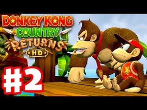Donkey Kong Country Returns HD - Full Game Walkthrough Part 2 - Beach!