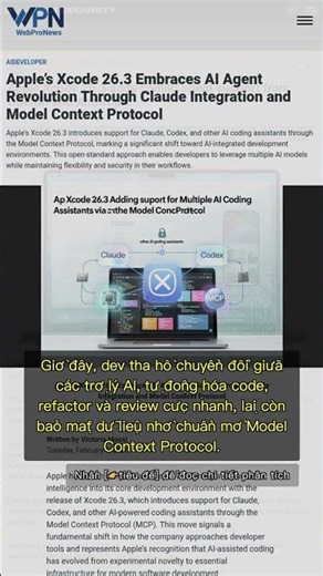 🧐👉 Apple Xcode 26.3: Đột phá tích hợp AI Claude và Codex cho lập trình #QixNewsAI