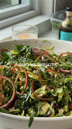 chopped SALAD PIZZA 🍕🥗follow @healthygirlkitchen for more healthy recipes! Comment “cookbook” for more salads!!! Ingredients: 2 cups shredded kale 1-2 cups arugula 2 cups shredded brussel sprouts 1 thinly sliced red onion 1 cup vegan feta Balsamic vinaigrette: 1/3 cup balsamic vinegar 1/2 cup olive oil 2 tsp dijon mustard Sprinkle salt pepper #healthy #salad #pizza #recipes #dairyfree | HealthyGirl Kitchen