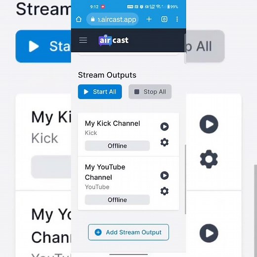 aircast.app to stream your ps5 gameplay to kick and other services