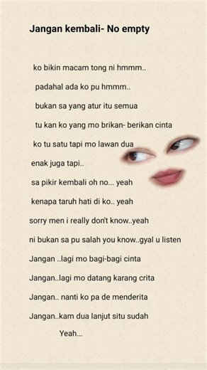 Jangan Kembali Not Empty lirik lengkap