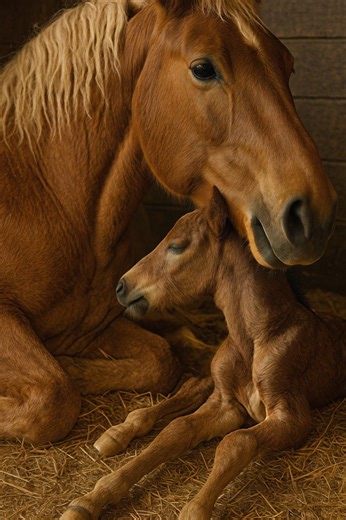 129K views · 10K reactions | Stunning Suffolk Punch Mare and her newborn foals share their first moments together <3 #horses #foal #motherhood #fblifestyle | Stable Express | Facebook