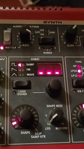 Nord Stage crazy synth filter on a square waveform