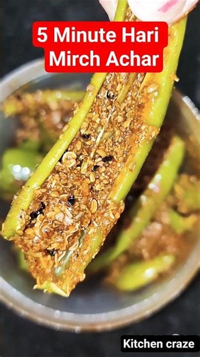 🌶️ Instant Hari Mirch Ka Chatpata Achar | 5 Minute Green Chilli Pickle Recipe | Easy Homemade Achar