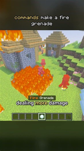 working FIRE Grenade! #minecraft #commands #commandstutorial
