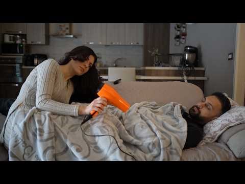 ASMR Couple Relaxing Together – Hair Dryer Sounds for Sleep