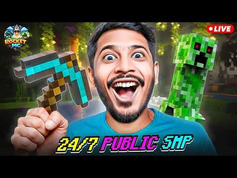 🔴24/7 Minecraft PUBLIC SMP LIVE (DAY07) || JAVA +BEDROCK/PE || #minecraft #minecraftsmp #smp