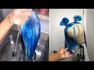 Mermaid blue wig tutorial