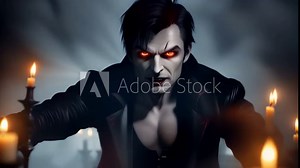 Evil Vampire with Red Eyes Stock Video