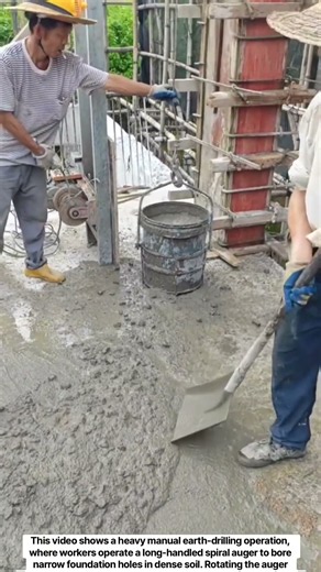Manual Earth Auger Trench Boring & Soil Cleanout #shorts