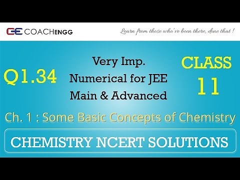 Some Basic Concepts of Chemistry Q1.34 Chapter 1 NCERT solutions CHEMISTRY Class 11