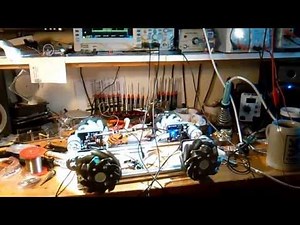 Mecanum wheel robot base - test run of coordinated drive units
