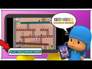 🎮 POCOYO GAMEPLAY - PLAY VIRUS KONG with POCOYO [ Arcade Games ] | Video cartoon games for kids