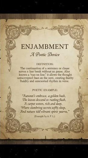 " ENJAMBMENT " a poetic device ✨ #ugcnet #englishliterature #shorts #shortvideo #literarydevice