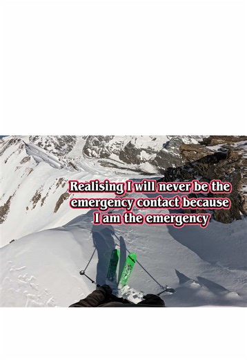 Realizing I’ll never be the emergency contact… because I am the emergency 🚨⛷️ Caught on a ridge doing what I love #skitok #freeski #steepskiing #mountainlife #sendit