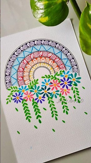 Draw an easy mandala with me 🌈🌸✨ #art #shorts #drawing #pastel #colors #mandalaartforbeginners