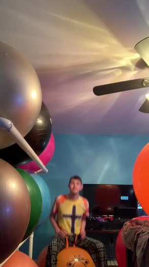 Bouncing on a Space Hopper Fun