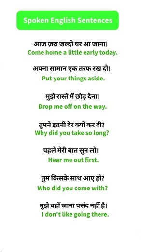 Start learing English with everyday Sentences/ Spoken English Sentences/ Daily Use English Practice