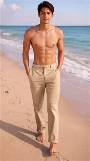 [Linen drawstring beach pants for men]