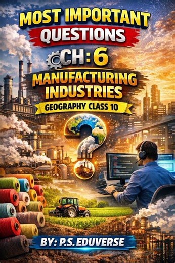 Most Important Questions 🚨| Ch-6 Manufacturing Industries| Class 10 Geography