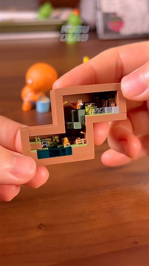 WUZU clay on Instagram: "Making Minecraft x TETRIS | 01 Taiga Biome 🌲 ⠀ ⠀ I was curious about what it’d be like to put Minecraft miniatures inside a Tetris block, so I went ahead and made one. What should I try for the next block? ⠀ ⠀ #minecraft #minature #craft #clayart #gameart"