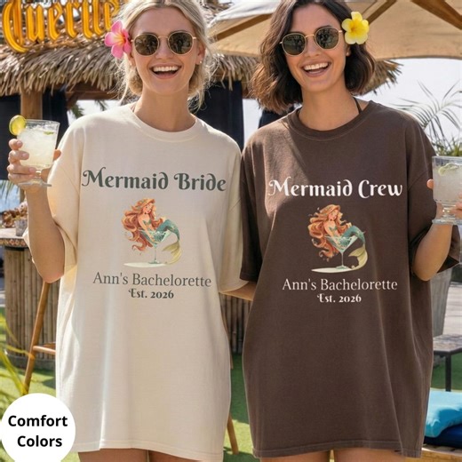 Mermaid Bride Shirt for a Tropical Beach Bachelorette and Custom Mermaid Crew - Etsy
