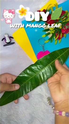 🌿DIY with mango leaf 🍃#artandcraft🎀 #craft #leafcraft #for you 💗