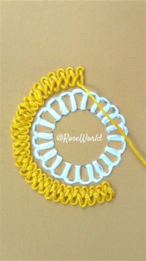 So pretty👌 circle🛞 design with braid chain stitch🔥