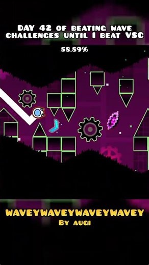 DAY 42 (441 attempts) #youtubeshorts #gdshorts #gd #geometrydash #wave #vsc #gaming #gdchallenge