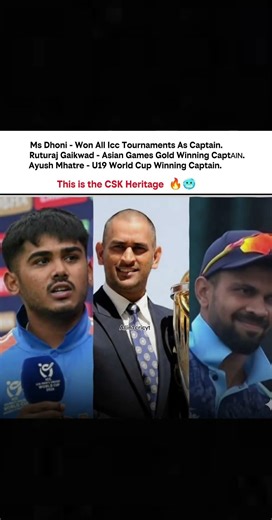 ms dhoni, then Ruturaj gaikwad and now Aayush Mhatre 🔥🥶 #csk #worldcup #win
