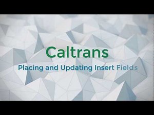 Placing and Updating Insert Fields