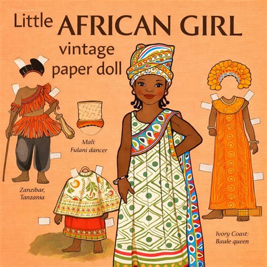 Vintage Paper Doll, Little African Girl Wardrobe Paper Game, Old Magazines Scans Role Playing Cut and Play Paper Craft Journals Sfrapbooking - Etsy UK