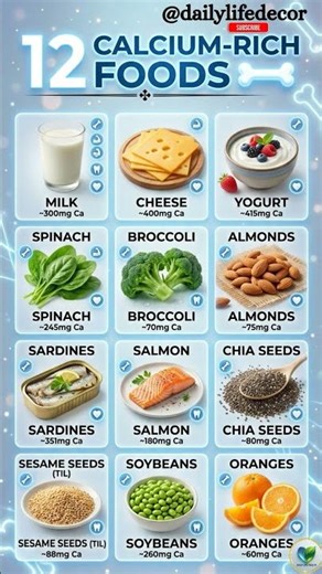 Eat These 12 Calcium-Rich Foods Daily 🦴 | Strong Bones Naturally