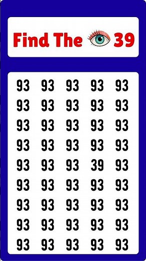 Try to find the different number 39 with in 6 second's