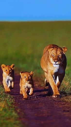 Adorable Lioness and Cubs Playing in the Wild