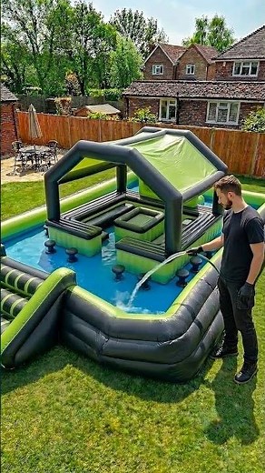 We tested a GIANT inflatable pool and this is what happened 😱 #interiordesign